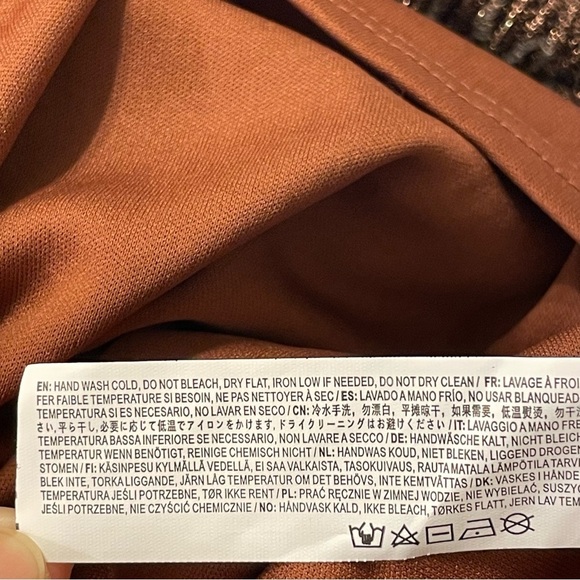 MOON RIVER by ANTHROPOLOGIE Sequin Babydoll Mini Dress in Brown - Picture 10 of 10